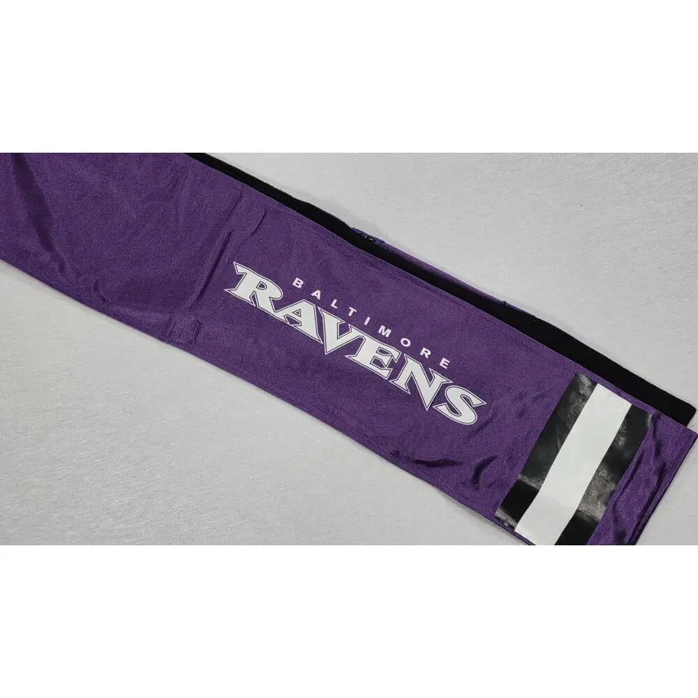 Baltimore Ravens NFL Fleece Lined Scarf Wrap Littlearth Purple Zip Pocket Winter